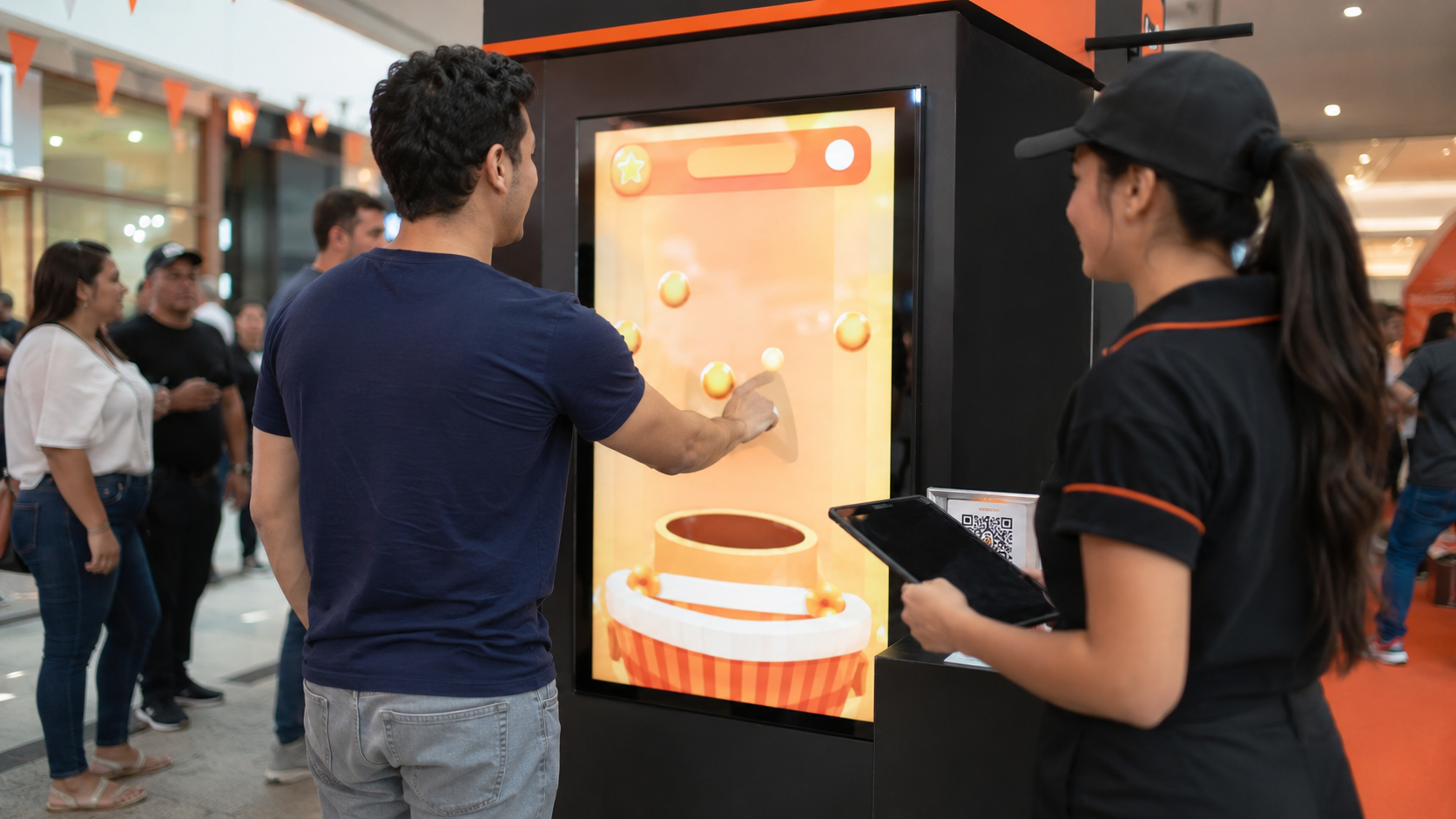Activación de marca con juego al frente y sistema de captura operando