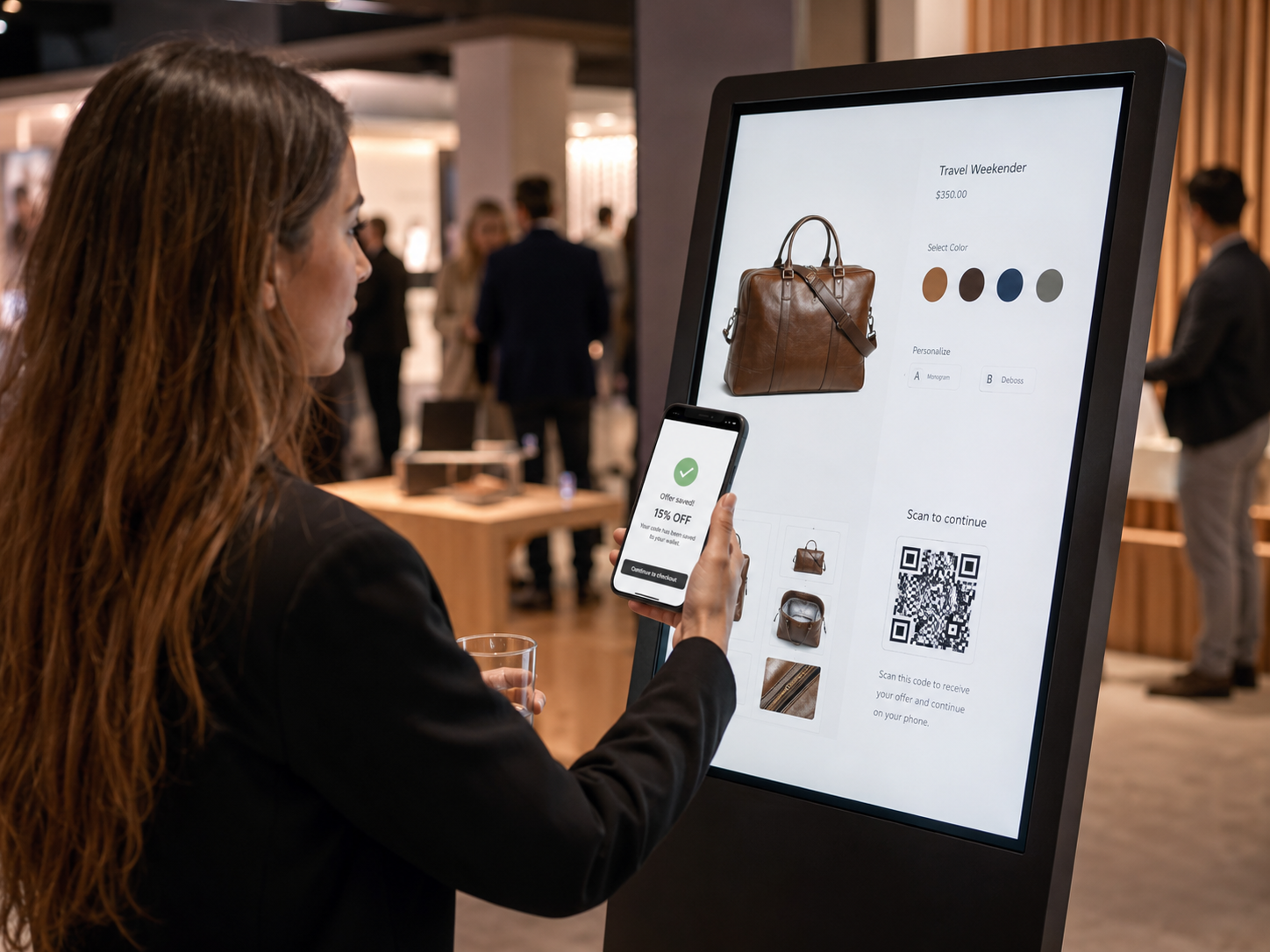 Comercio interactivo: touch, QR, celular, cupón, redención